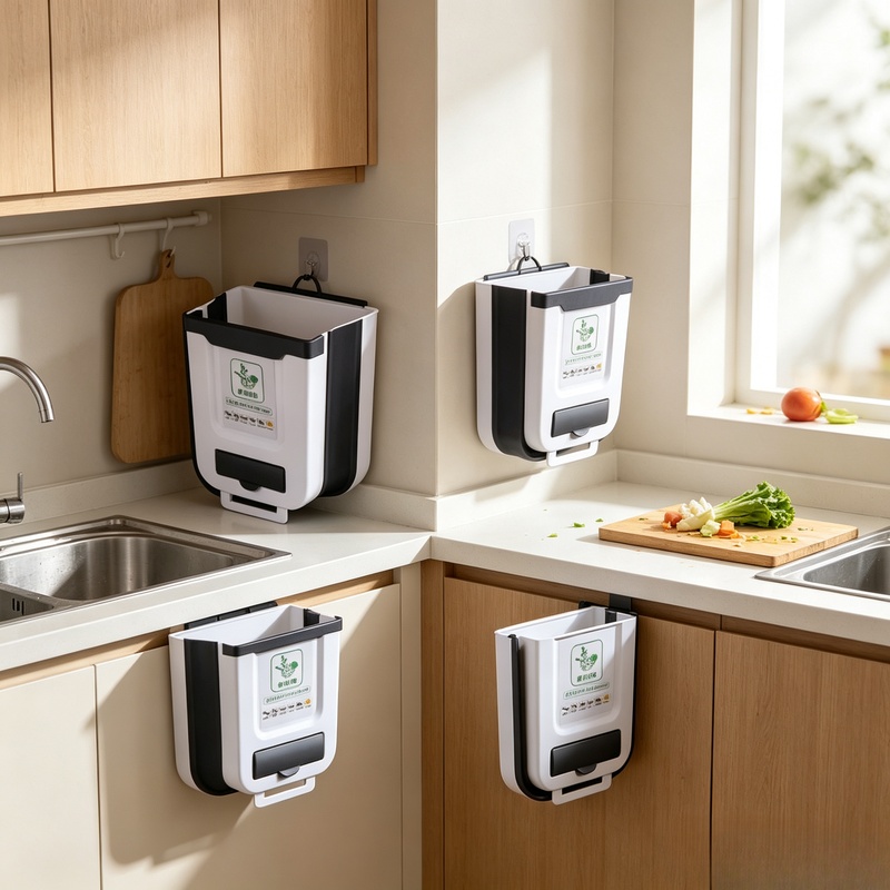 سلة مهملات بلاستيكية نحيفة قاب - مراجعة Commercial Kitchen Bin وسعره
